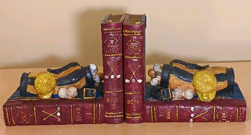 Vintage golf bookends - golf, pair