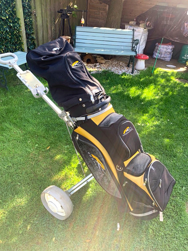 Golf clubs with powakaddy - with,